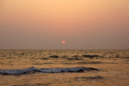 View of the sunset in India 