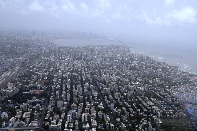 Bird's eye view of Mumbai