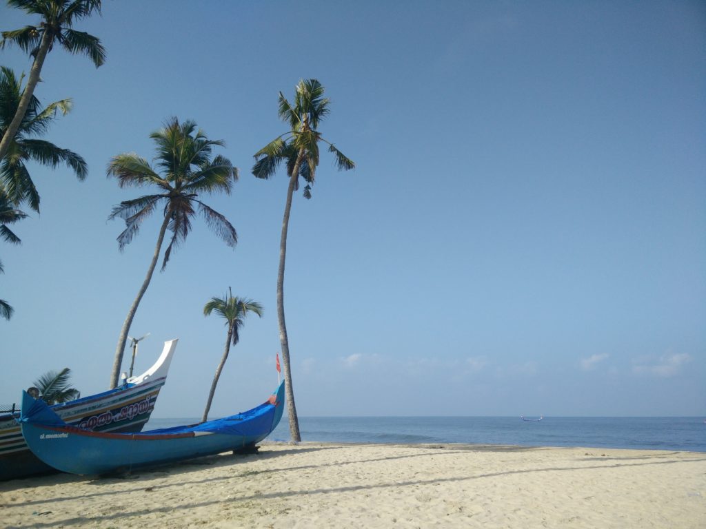 Kerala beach, india in december