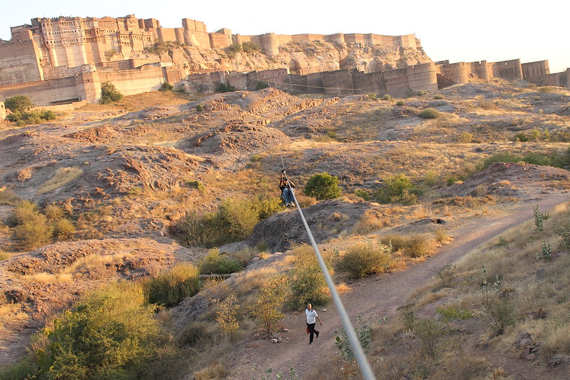 Ziplining at the Mehrangarh, Adventure activities to do in India